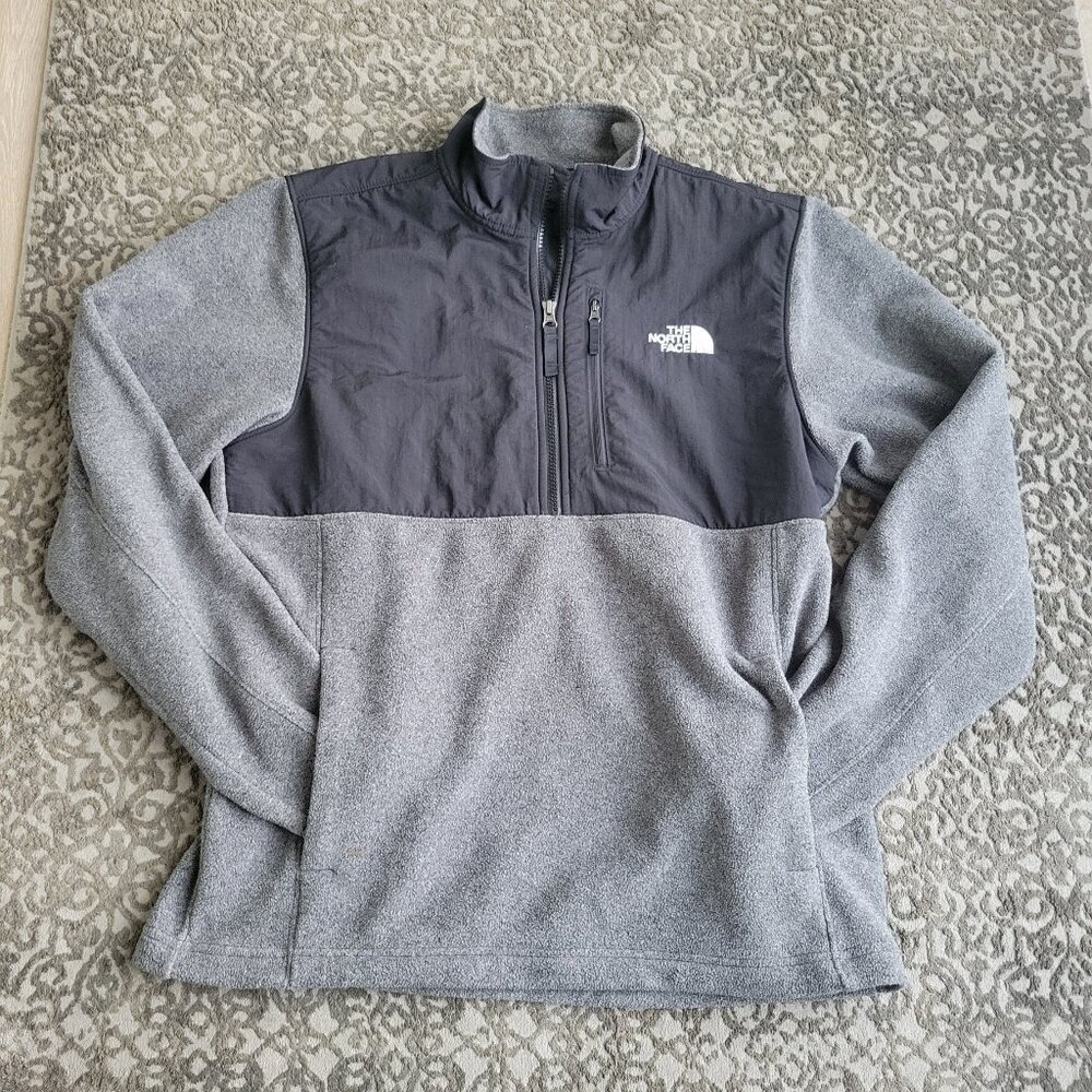 The North Face Men’s ½ Zipper Front Fleece Pullover Black/Gray Size M Medium - Picture 4 of 10
